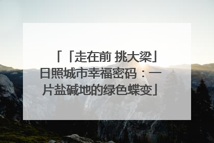 「走在前 挑大梁」日照城市幸福密码：一片盐碱地的绿色蝶变
