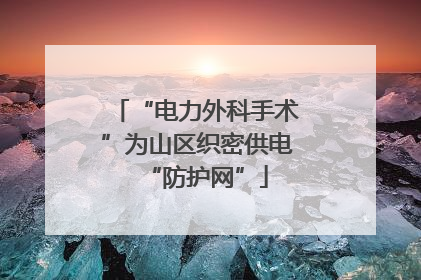 “电力外科手术”为山区织密供电“防护网”