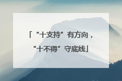 “十支持”有方向，“十不得”守底线