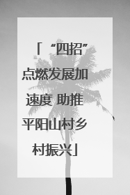 “四招”点燃发展加速度 助推平阳山村乡村振兴