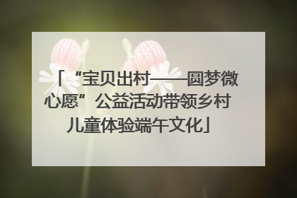 “宝贝出村——圆梦微心愿”公益活动带领乡村儿童体验端午文化