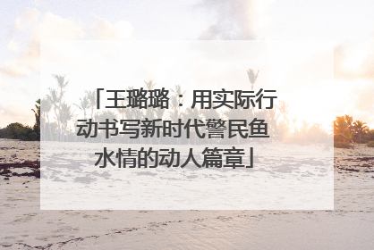 王璐璐：用实际行动书写新时代警民鱼水情的动人篇章
