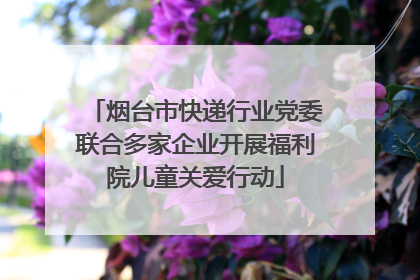 烟台市快递行业党委联合多家企业开展福利院儿童关爱行动