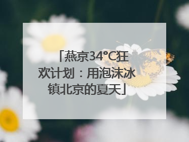 燕京34°C狂欢计划：用泡沫冰镇北京的夏天