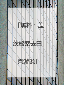 爆料：盖茨秘密去白宫游说