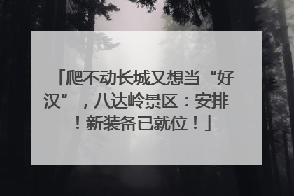 爬不动长城又想当“好汉”，八达岭景区：安排！新装备已就位！