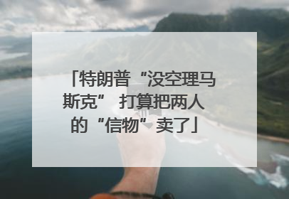 特朗普“没空理马斯克” 打算把两人的“信物”卖了