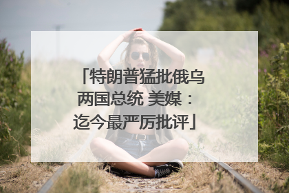 特朗普猛批俄乌两国总统 美媒：迄今最严厉批评