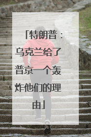 特朗普：乌克兰给了普京一个轰炸他们的理由