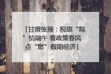 甘肃张掖：税惠“粽”情端午 看政策春风点“燃”假期经济