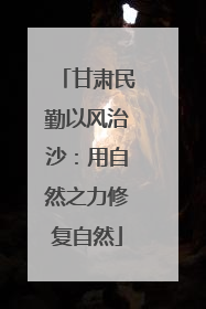 甘肃民勤以风治沙：用自然之力修复自然