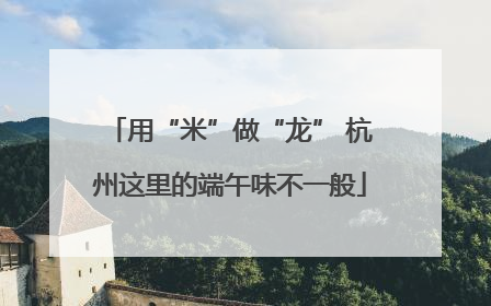 用“米”做“龙” 杭州这里的端午味不一般