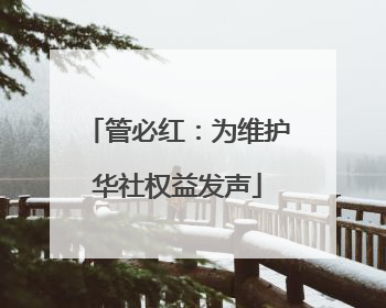 管必红：为维护华社权益发声