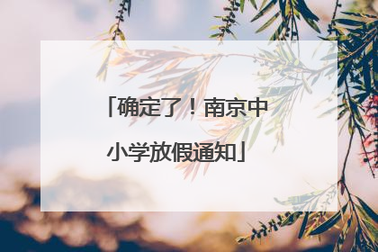 确定了！南京中小学放假通知