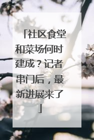 社区食堂和菜场何时建成？记者串门后，最新进展来了