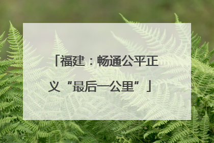 福建：畅通公平正义“最后一公里”