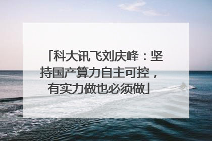 科大讯飞刘庆峰：坚持国产算力自主可控，有实力做也必须做