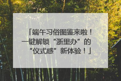 端午习俗图鉴来啦！一键解锁“浙里办”的“仪式感”新体验！