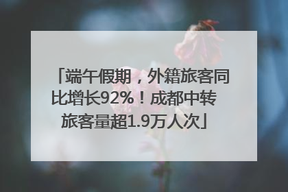 端午假期，外籍旅客同比增长92%！成都中转旅客量超1.9万人次