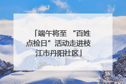端午将至 “百姓点检日”活动走进枝江市丹阳社区
