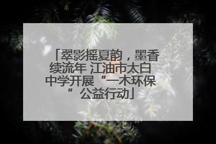 翠影摇夏韵，墨香续流年 江油市太白中学开展“一木环保”公益行动