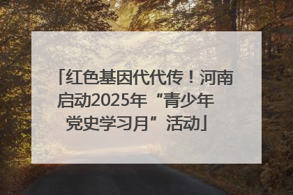 红色基因代代传！河南启动2025年“青少年党史学习月”活动