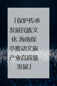 保护传承发展民族文化 海南保亭推动文旅产业高质量发展