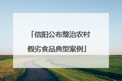 信阳公布整治农村假劣食品典型案例