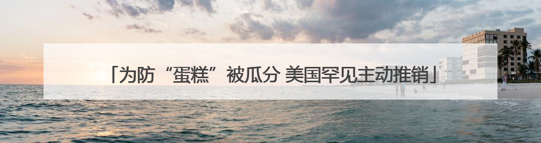 为防“蛋糕”被瓜分 美国罕见主动推销