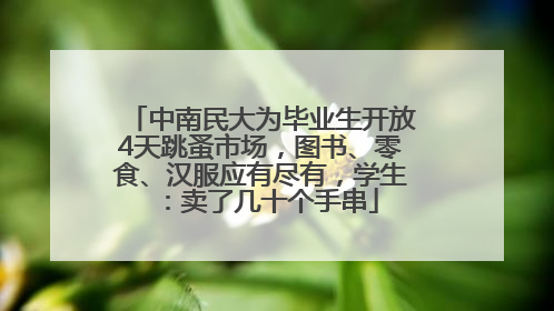 中南民大为毕业生开放4天跳蚤市场，图书、零食、汉服应有尽有，学生：卖了几十个手串