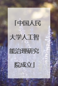 中国人民大学人工智能治理研究院成立