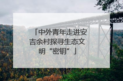 中外青年走进安吉余村探寻生态文明“密钥”