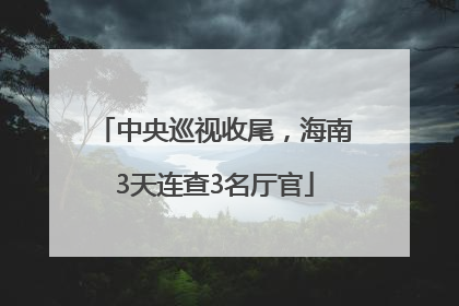 中央巡视收尾，海南3天连查3名厅官