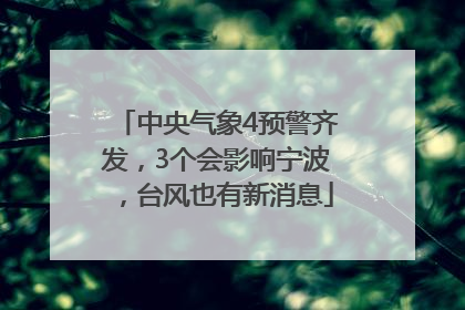 中央气象4预警齐发，3个会影响宁波，台风也有新消息