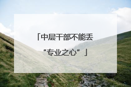 中层干部不能丢“专业之心”