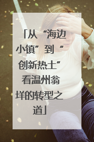 从“海边小镇”到“创新热土” 看温州翁垟的转型之道