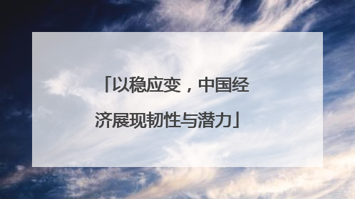 以稳应变，中国经济展现韧性与潜力