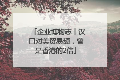 企业博物志丨汉口对美贸易额，曾是香港的2倍
