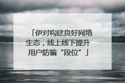 伊对构建良好网络生态，线上线下提升用户防骗“段位”