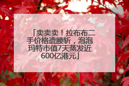 卖卖卖！拉布布二手价格遭腰斩，泡泡玛特市值7天蒸发近600亿港元