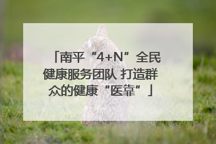 南平“4+N”全民健康服务团队 打造群众的健康“医靠”