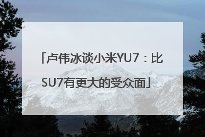 卢伟冰谈小米YU7：比SU7有更大的受众面