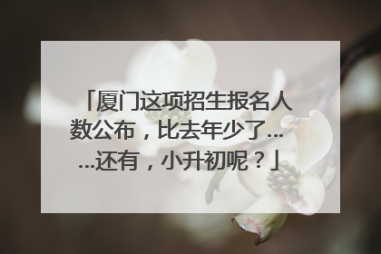 厦门这项招生报名人数公布，比去年少了……还有，小升初呢？
