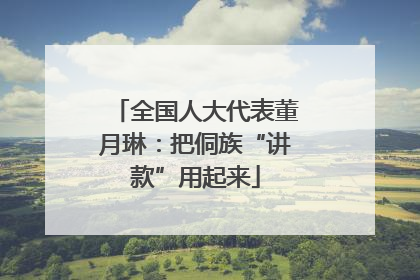 全国人大代表董月琳：把侗族“讲款”用起来