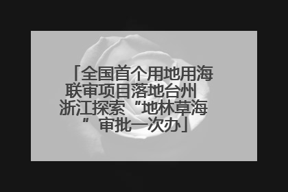 全国首个用地用海联审项目落地台州 浙江探索“地林草海”审批一次办