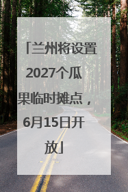 兰州将设置2027个瓜果临时摊点，6月15日开放