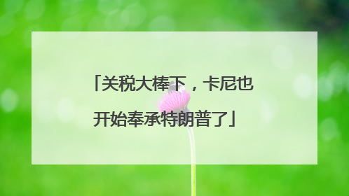 关税大棒下，卡尼也开始奉承特朗普了