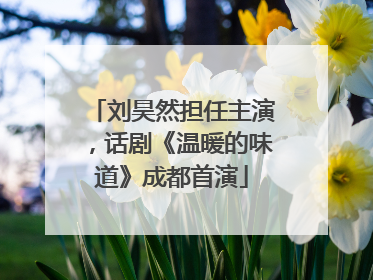 刘昊然担任主演，话剧《温暖的味道》成都首演
