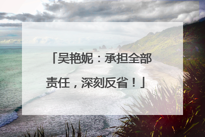 吴艳妮：承担全部责任，深刻反省！