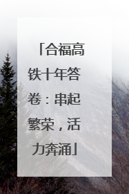 合福高铁十年答卷：串起繁荣，活力奔涌